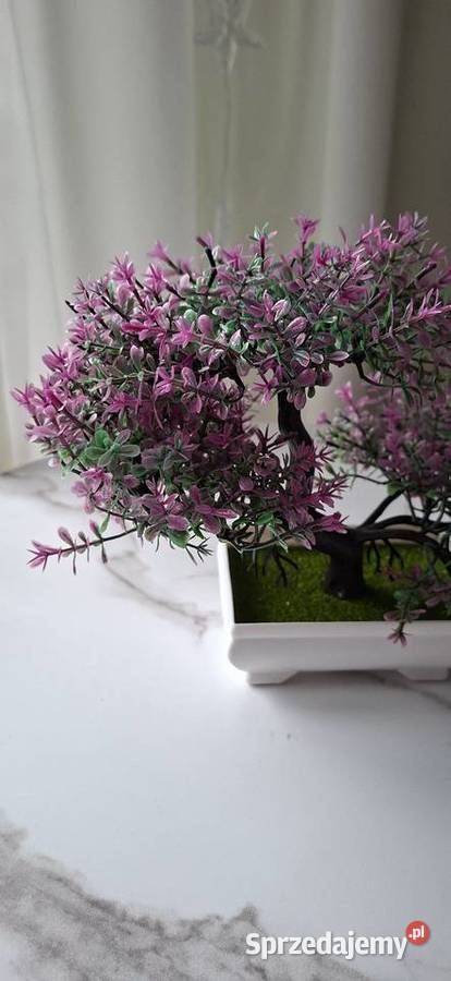 Sztuczne drzewko Bonsai z doniczką miniaturka różowy mazowieckie Małkinia Górna