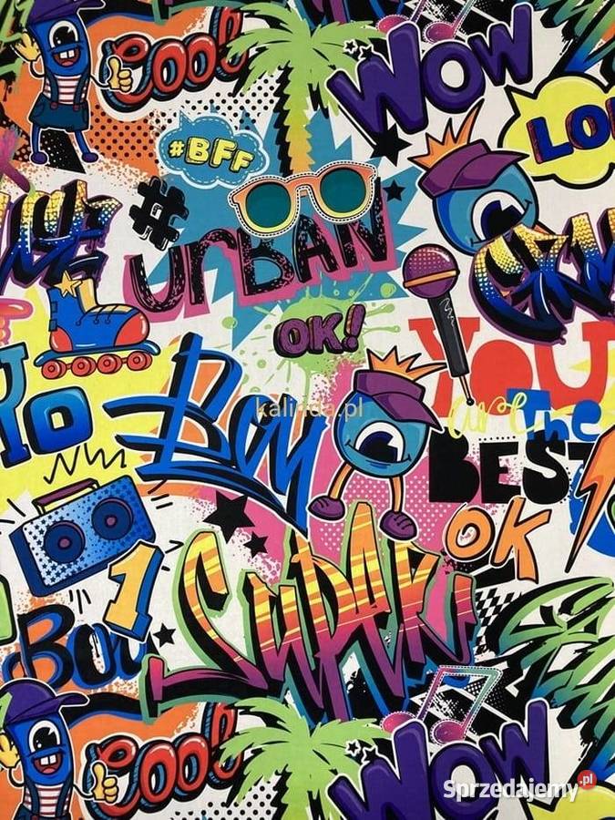 Tkanina obiciowa do pokoju dziecinnego Grafiti Meble lubelskie Lublin