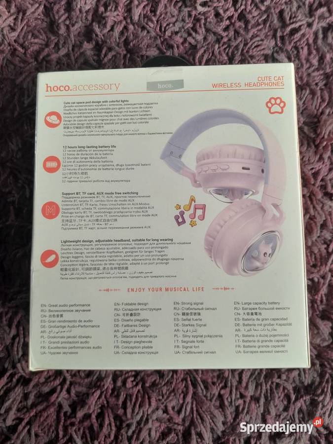 HOCO słuchawki bezprzewodowe nagłowne W50 różowe Wieliczka