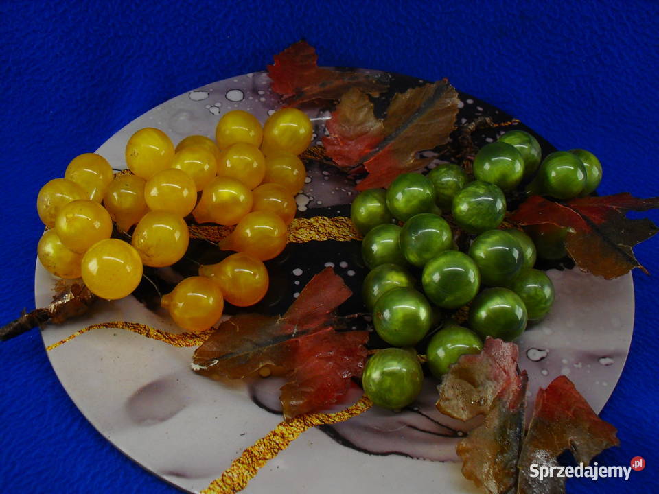 WINOGRONA DO DEKORACJI KOMPLET NA PLATERZE Sztuczne kwiaty i owoce Bielawa