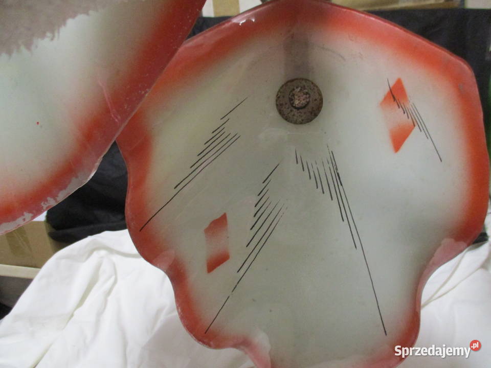 Żyrandol Chrom Szklane Klosze Liście lata 60 PRL Nieporęt