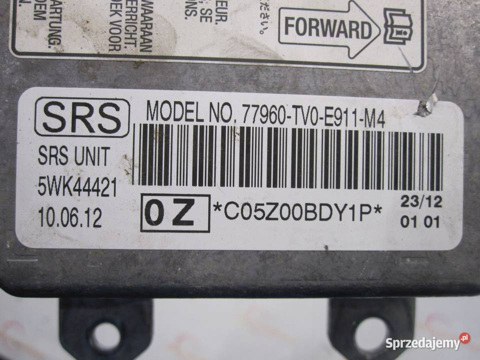 HONDA CIVIC IX 12r moduł AIRBAG 77960TV0E911M4 osobowe świętokrzyskie Kielce