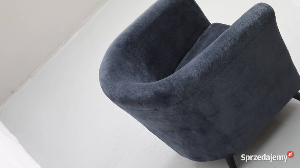 TEJ WYGODNY FOTEL OKAZJA czarny welur tkanina Fotele