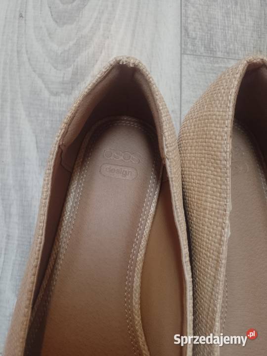 41 ASOS Beżowe Baleriny mokasyny letnie z