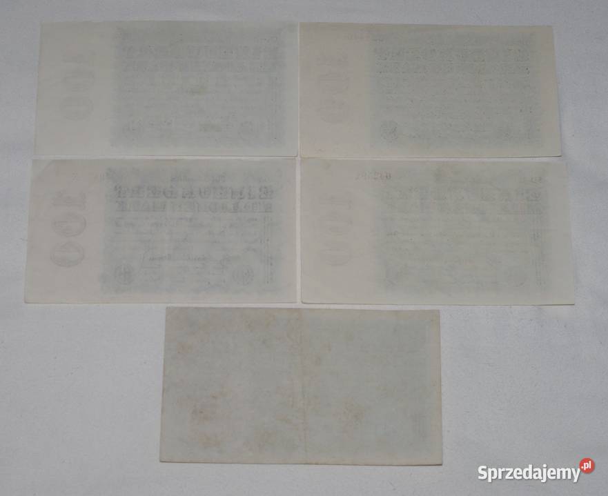 Banknoty 100 mln marek emisja 081923r każdy inny Płock
