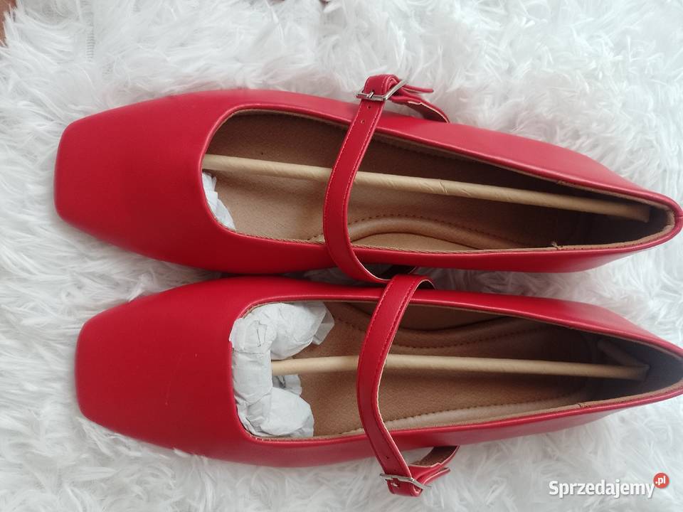 4142 ASOS Design Czerwone baleriny wieczorowe z Balerinki Moda i Styl Kraków