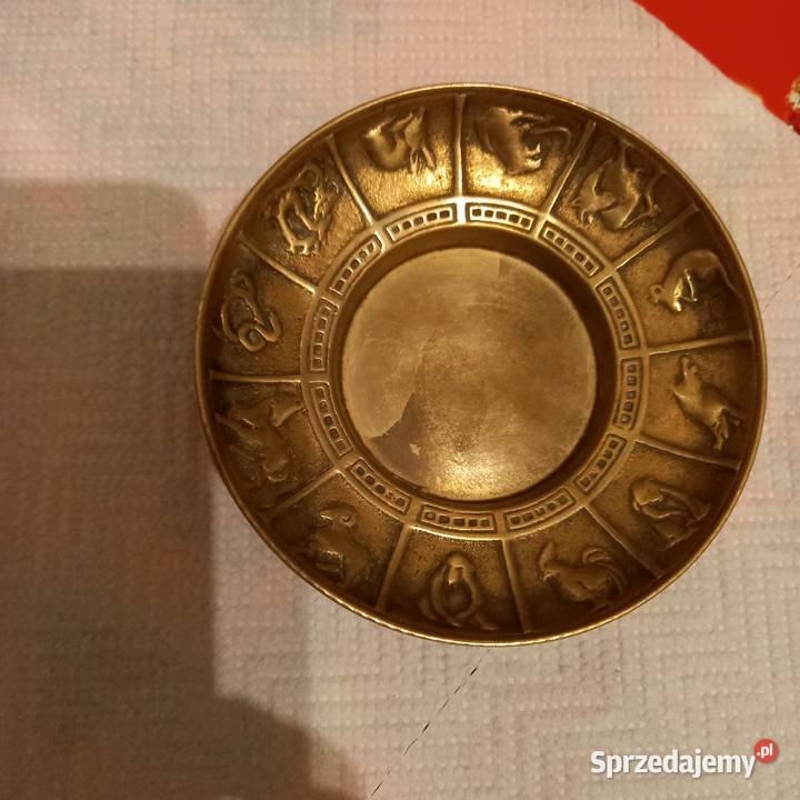 Patera z mosiądzu ze znakami zodiaku Pozostałe Gorzów Wielkopolski