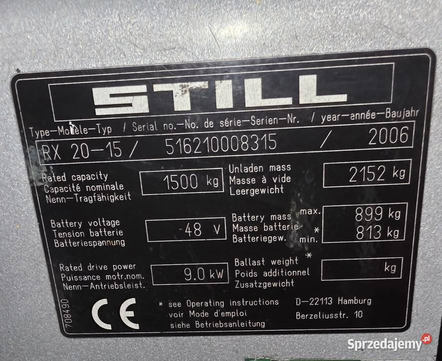 Wózek widłowy STILL RX 2015 Bielkówko