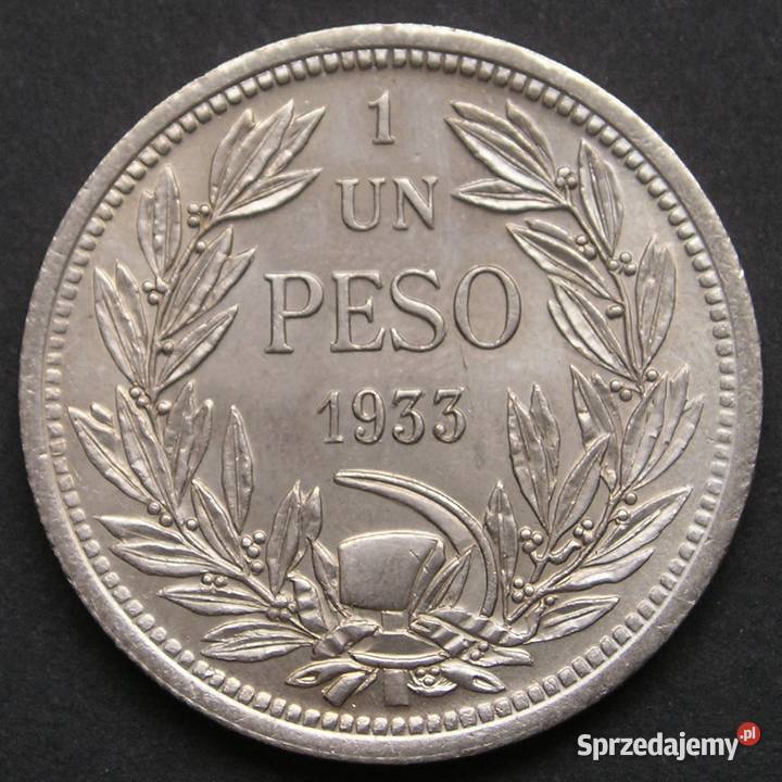 CHILE 1 PESO 1933 KONDOR STAN MENNICZY Łódź