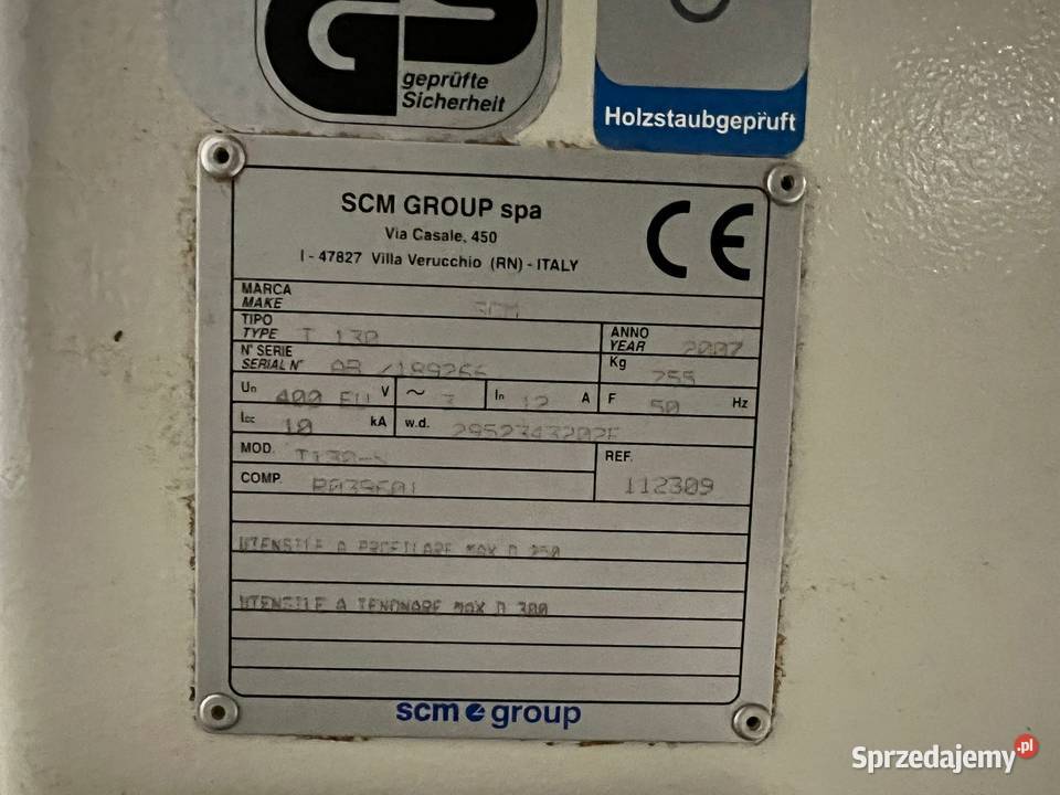 Frezarka dolnowrzecionowa SCM T130N Biznes i Przemysł sprzedam