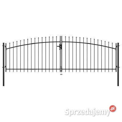 vidaXL Brama dwuskrzydłowa z grotami 400 x 200