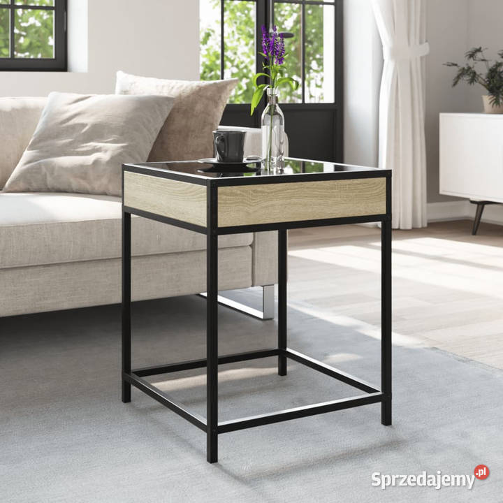 Stolik kawowy z LED Infinity dąb sonoma 40x40x51 Stoły Warszawa sprzedam