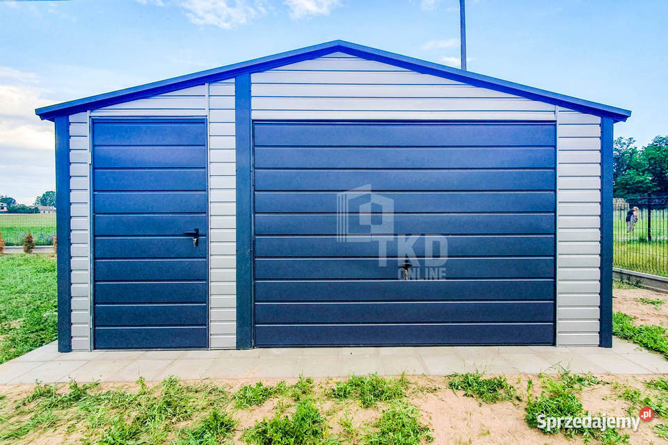 Garaż Blaszany 5x6m Brama Uchylna Drzwi Rynny Olsztyn