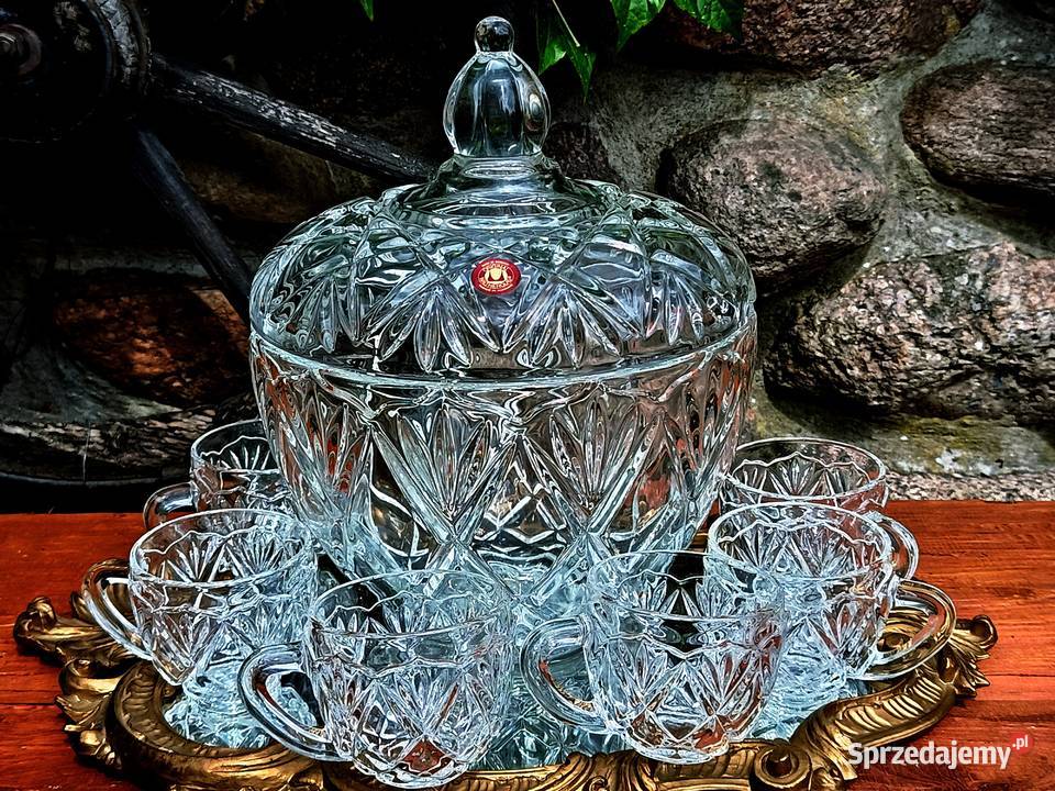 Duża bola do ponczu 6 x kubek Walther Glass lubuskie Klenica