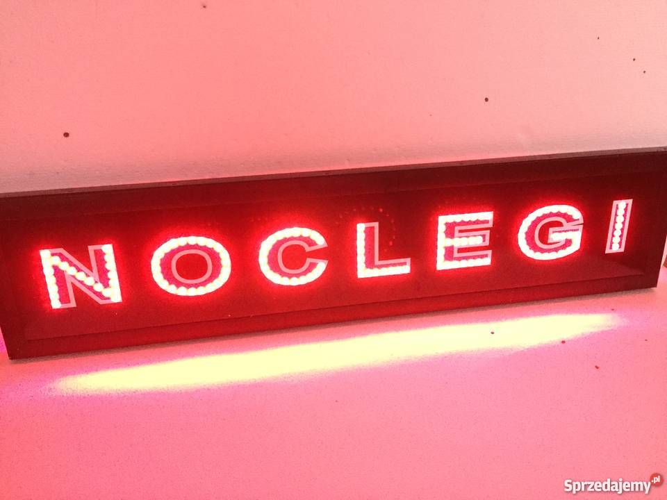 Reklama LED NOCLEGI 90x20 zewnętrzna Pomiechówek