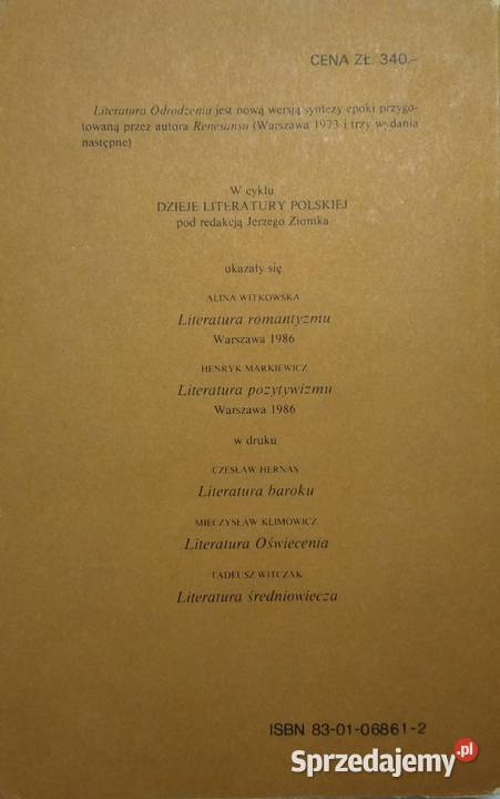 Literatura Odrodzenia Jerzy Ziomek pomorskie Gdańsk