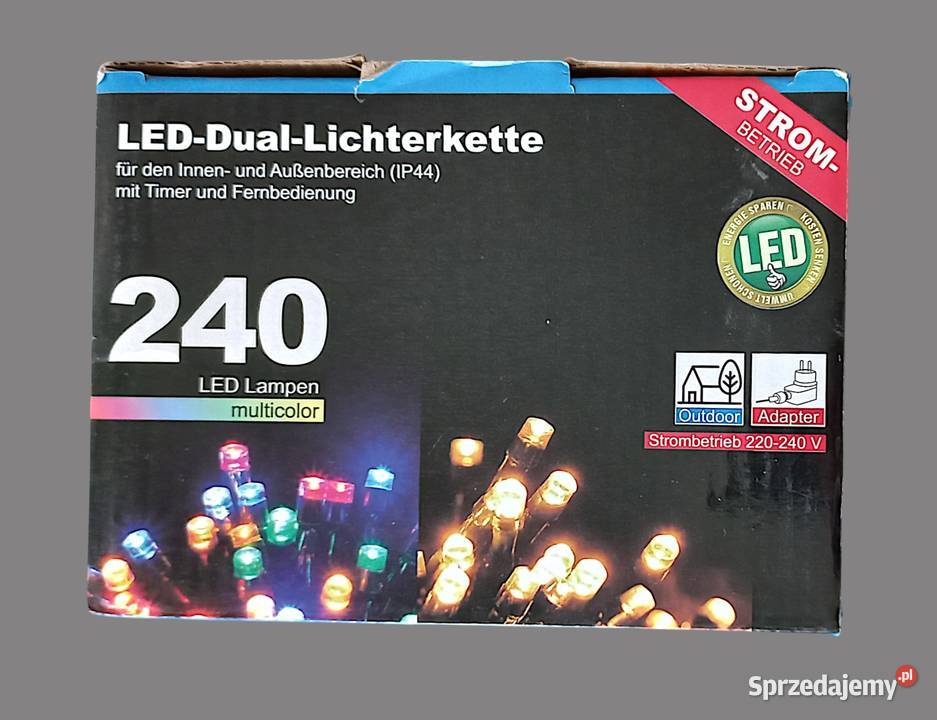 Lampki choinkowe podwójne łańcuchy świetlne LED małopolskie sprzedam