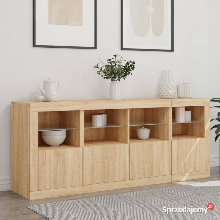 Szafka z oświetleniem LED dąb sonoma 163x37x67 Pozostałe sprzedam