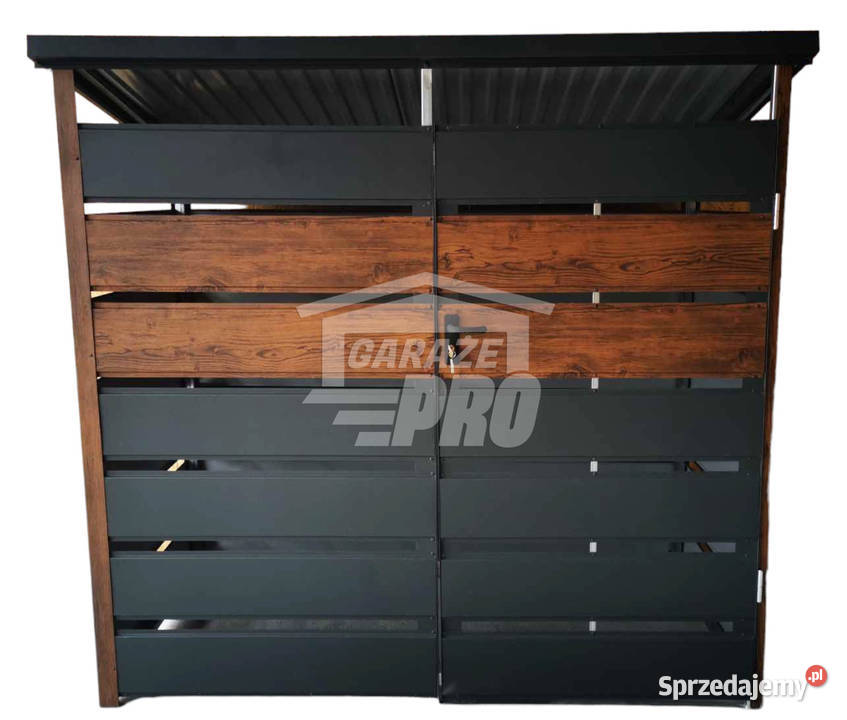 Wiata śmietnikowa spad tył 2x06m Antracyt drewno zachodniopomorskie Koszalin