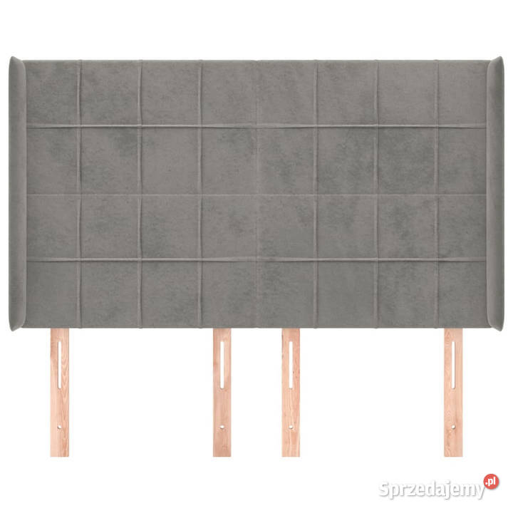Zagłówek uszak jasnoszary 147x16x118128 aksamit Warszawa
