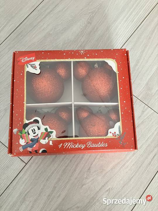 Disney Mickey Zestaw 4 Bombek Choinkowych