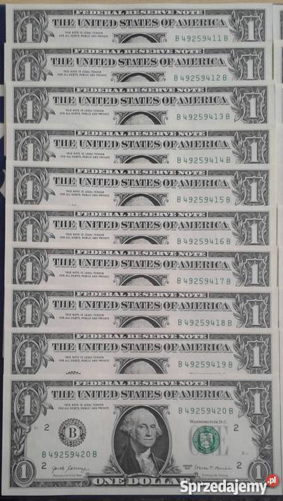 1 Dolar USA 2017 rUNC20 Kolejne numery Menn B Numizmatyka Konin