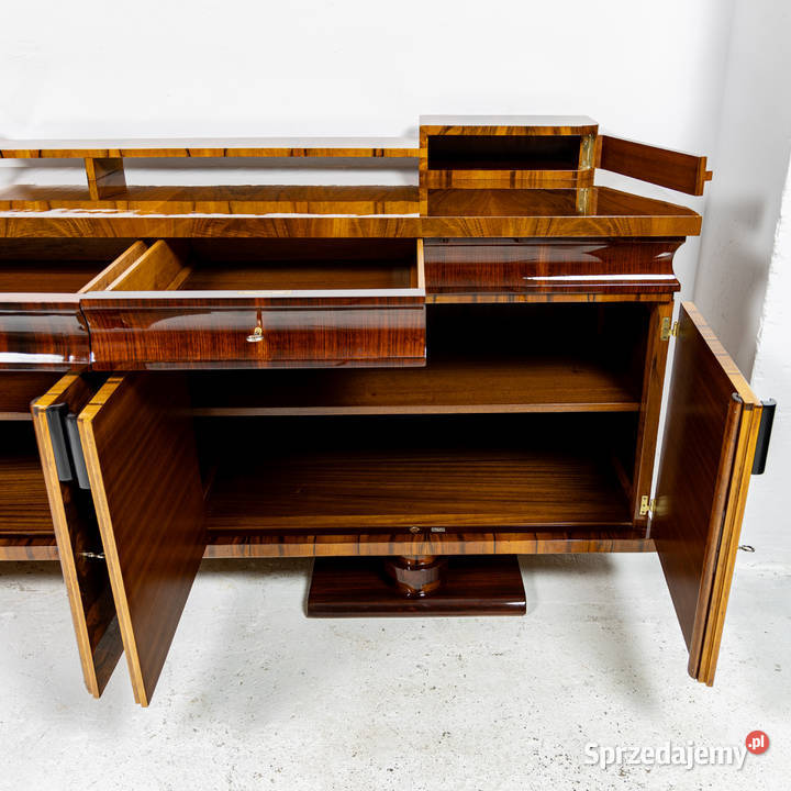 Bufet art deco długa komoda politura orzech Swarzędz