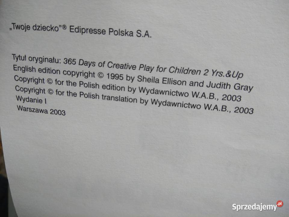 365 dni twórczej zabawy edukacja wczesnoszkolna Warszawa