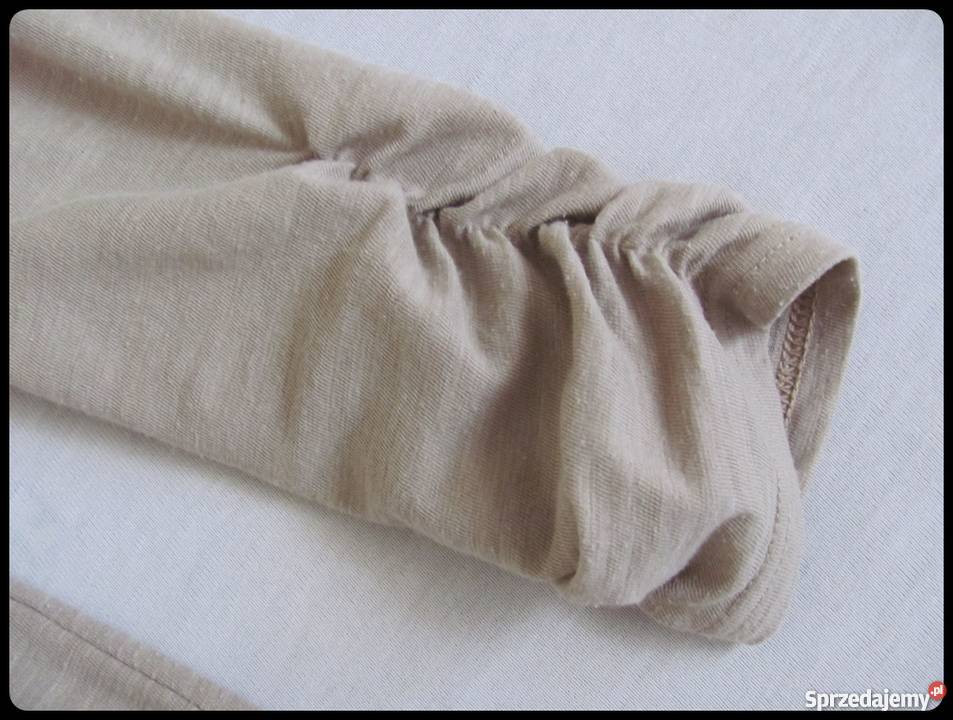 Kardigan narzutka beżowa zapinana na guziki 40 L Bez wzoru Płock