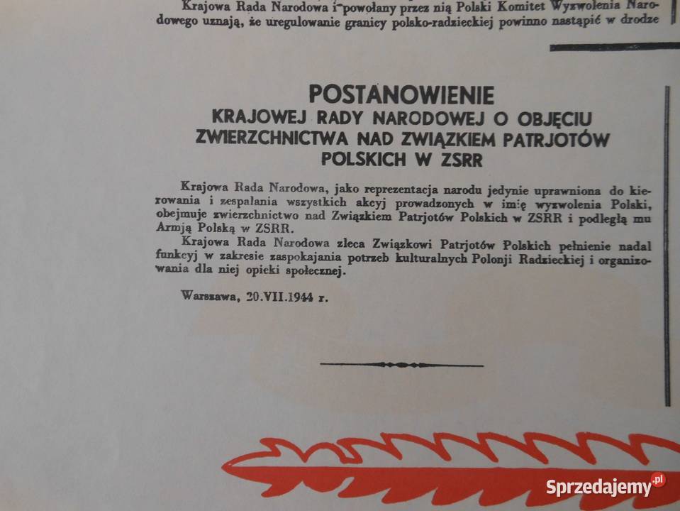 Plakat Manifestu PKWN Antykwariat Bartoszyce sprzedam