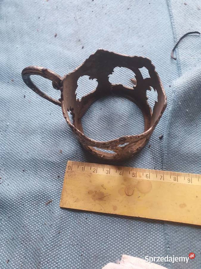 Metalowy uchwyt do szklanki stary rosyjski ZSRR Warszawa sprzedam