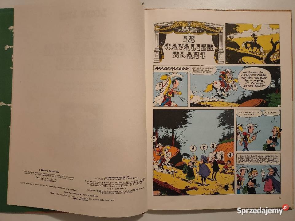 Komiks Lucky Luke Le Cavalier Blanc 1975 Morris wielkopolskie sprzedam