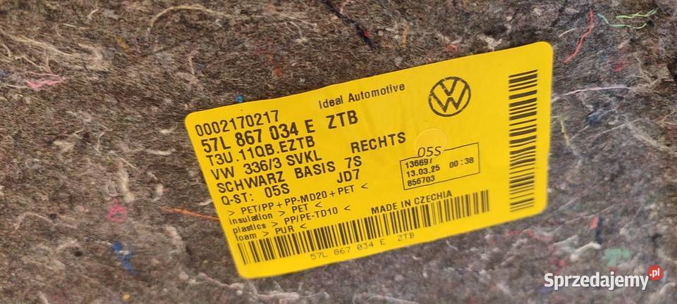 VW TAYRON BOCZEK BAGAŻNIKA PRAWY 57L867034E