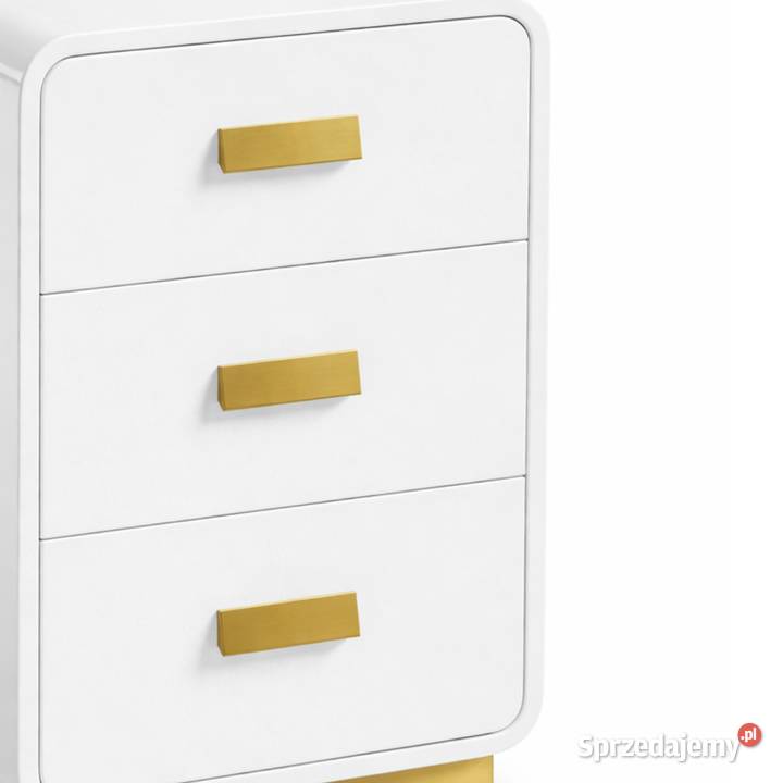 Zestaw mebli biurowych Avenis biało złote biurko Golkowice