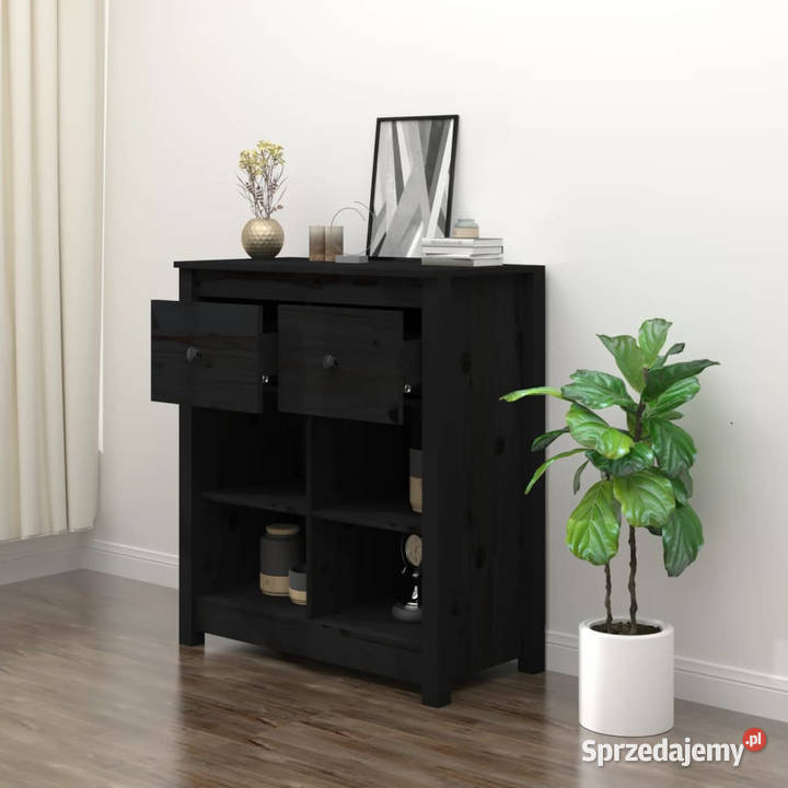 Szafka czarna 70x35x80 lite drewno sosnowe Warszawa