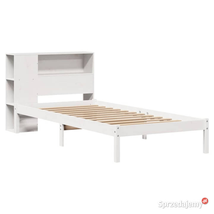 Łóżko z regałem bez materaca białe sosnowe 82cm sprzedam