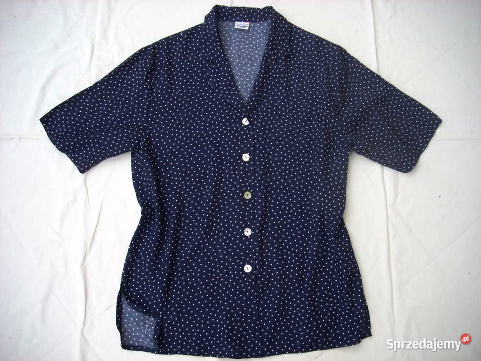 Dłuższa koszula Granatowa Groszki J Nowa 38 40 Rozmiar 40(L)