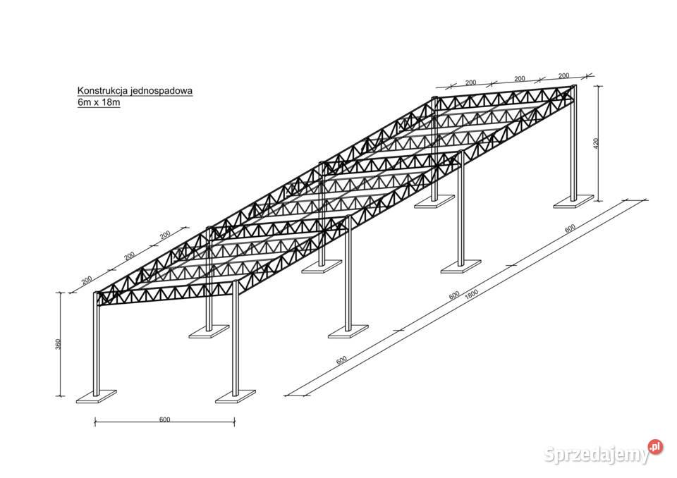 Konstrukcja Stalowa 6x18 Wiata Magazyn Garaż łódzkie Rawa Mazowiecka sprzedam
