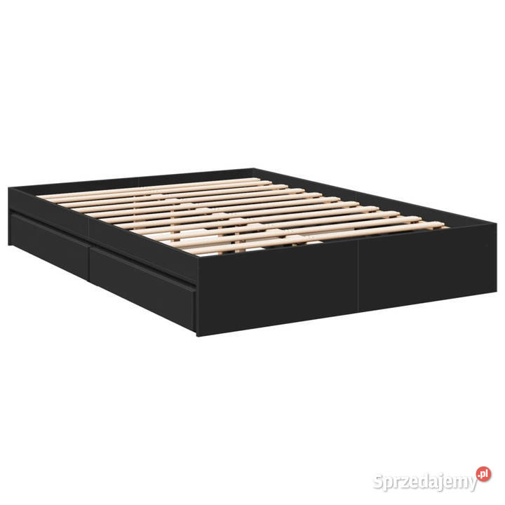 Rama łóżka z szufladami czarna 140x200 WM3280658 Warszawa sprzedam