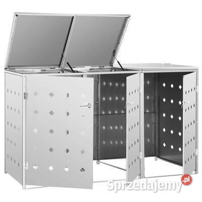 vidaXL Potrójna osłona na kosze na śmieci stal Warszawa sprzedam