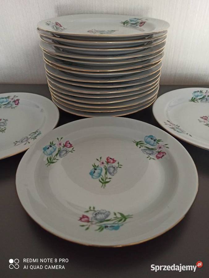 Talerze porcelana Wawel Nowe Warpechy Stare