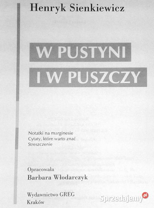 W pustyni i w puszczy H Sienkiewicz Lektura z Chełm
