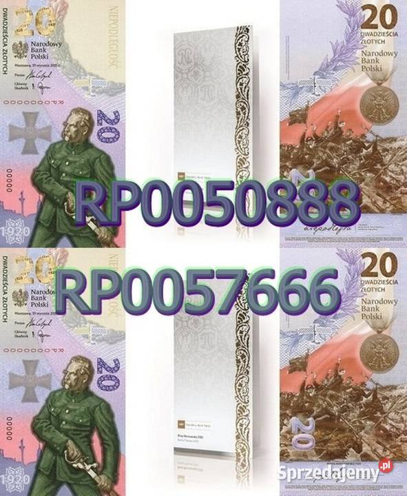 NUMER 50888 57666 Banknot 20 Bitwa Warszawska Sosnowiec