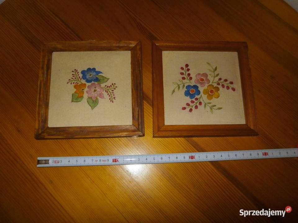 Obrazy haftowane w ramce 14x13 miniatury Rękodzieło Łódź