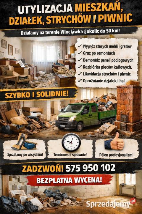 Opróżnienie mieszkań i wywóz gratów starych Włocławek