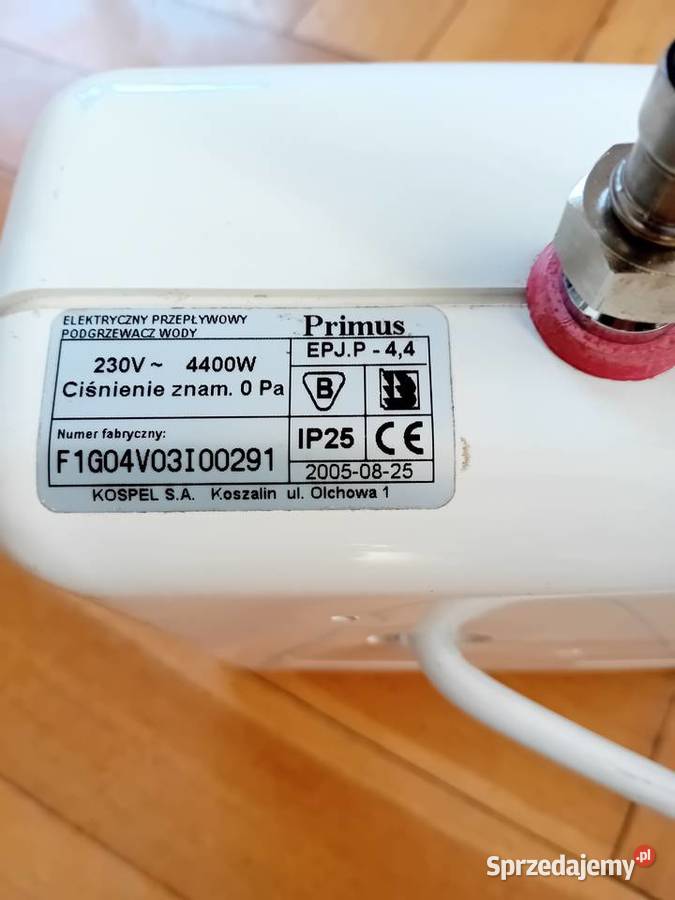 Podgrzewacz wody KOSPEL PRIMUS 4000W Elbląg sprzedam
