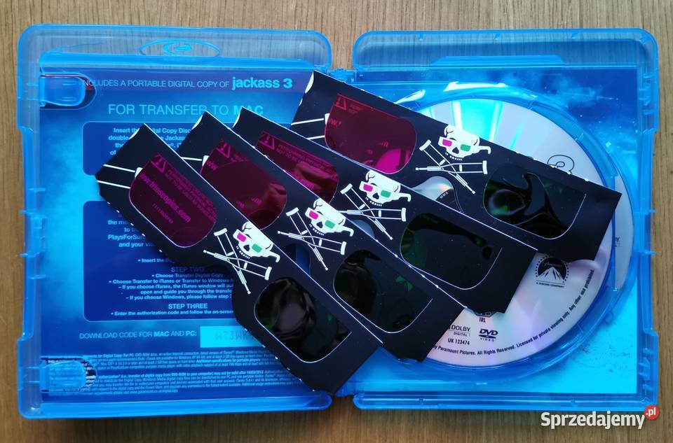 Jackass 3 Bluray DVD En 2010 okulary 3D Filmy sprzedam