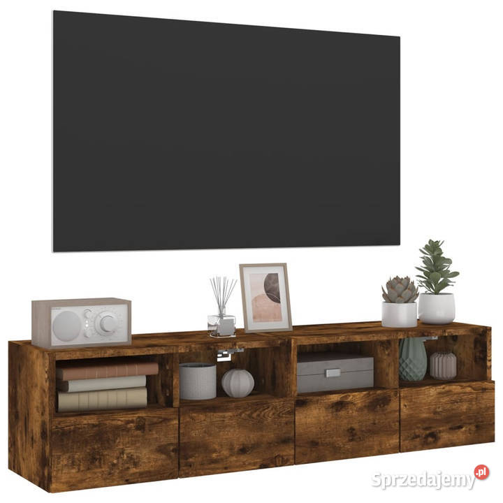 Ścienne szafki TV 2 przydymiony dąb 60x30x30 Warszawa