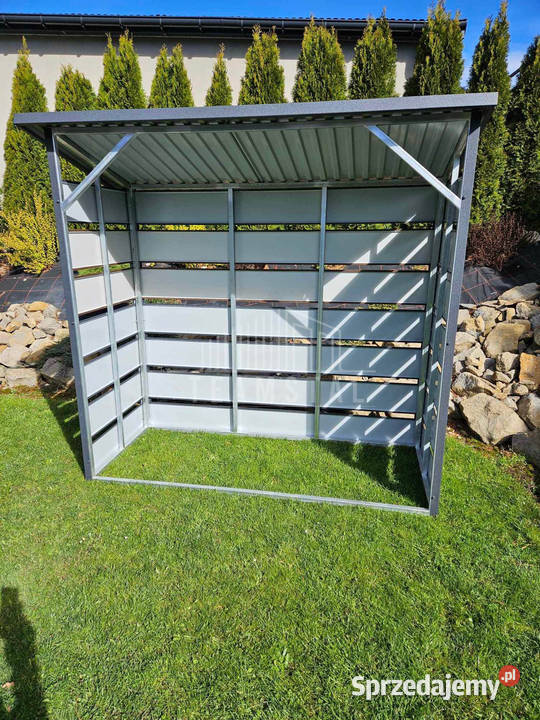 Wiata śmietnikowa otwarta drewutnia spad tył Poznań