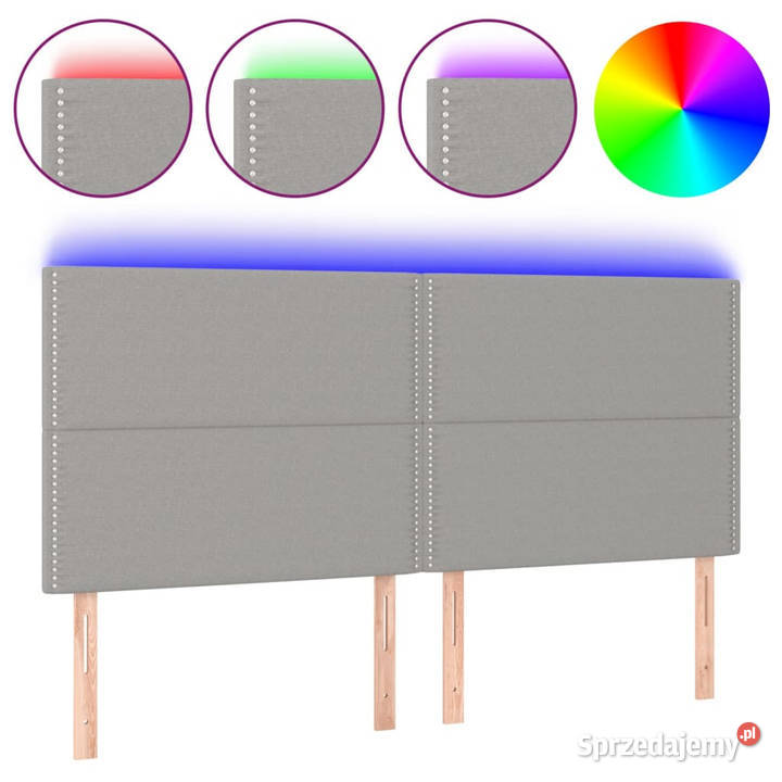 Zagłówek do łóżka z LED jasnoszary 200x5x118128 Warszawa